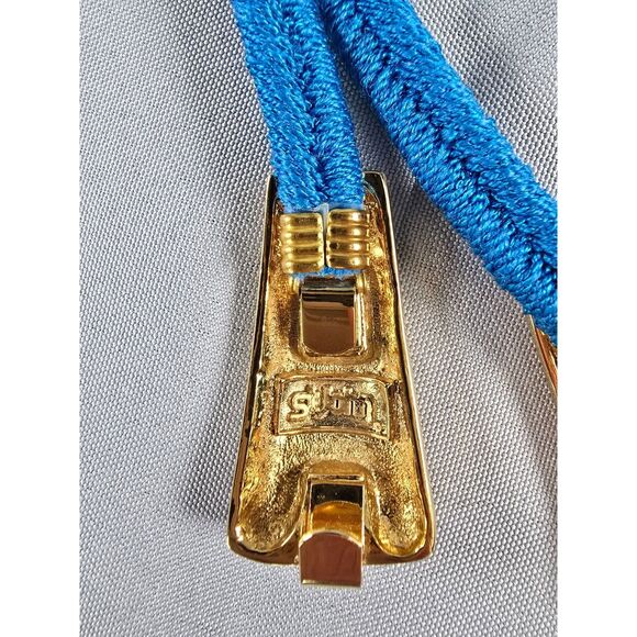 Vintage St John Belt Womens w/ Goldtone Deco Buckle, 24.5" Stretch Knit Size 8 - Picture 7 of 8